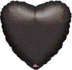 Hearts Mylar Ballons Black QH370923